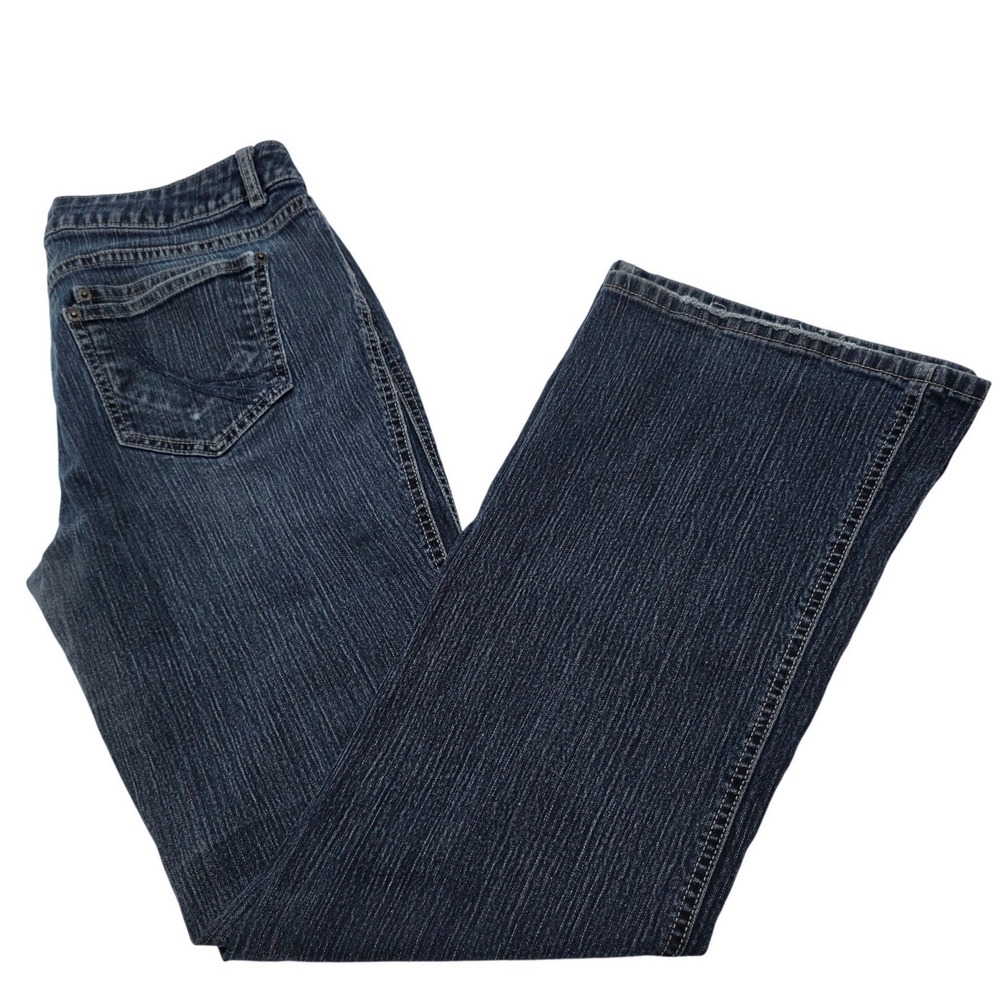 Elle Monaco Bootcut Jeans Women 12 Blue Dark Wash Stretch Western Streetwear Y2K
